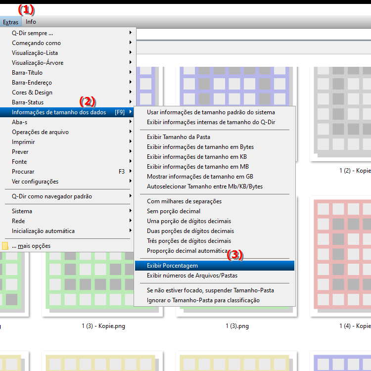 Como exibir a porcentagem na coluna de tamanho do arquivo no File Explorer
